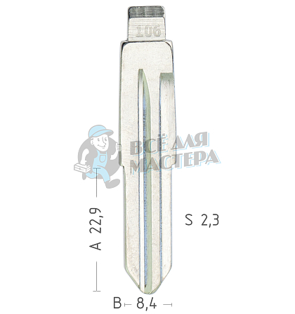 Лезвие №106 DAE-4P DW1P DW04RT CHEVROLET Epica КНР - Чертеж
