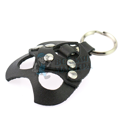 Брелок кожаный Чертик, цв.черный