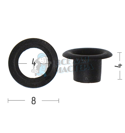 Люверсы №2, 4мм, сталь, цв. оксид