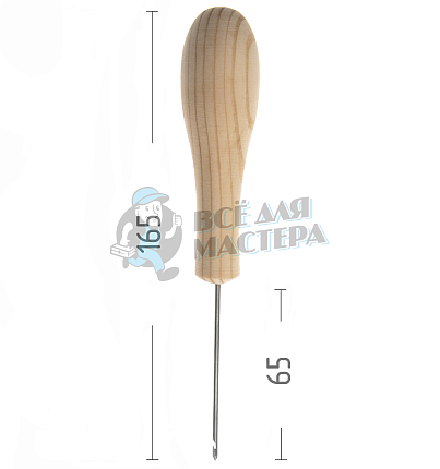 Шило "Сапожное" (с крючком) Т.2,0 деревянная ручка