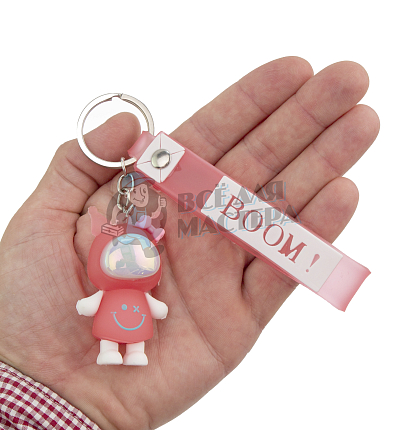 Брелок для ключей светящийся "КУРОМИ" цв. красный + ремешок