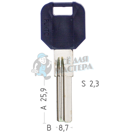 PUNTO 2 паза (26*8,75*2,3) ст. AP-1D бронь с пластиком КНР