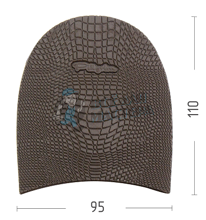 Набойка Piligrim "Черепашка", разм. XL, 95x110x6,5мм, цв.коричневый