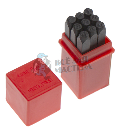 Штампы для тиснения по коже (цифры-9шт, 4мм)