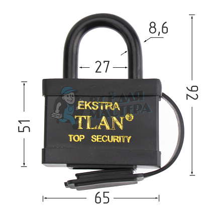 Навесной замок EXTRA TLAN ОРЁЛ 65мм