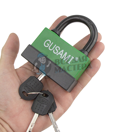 Навесной замок GUSAMI 77мм (зеленый)