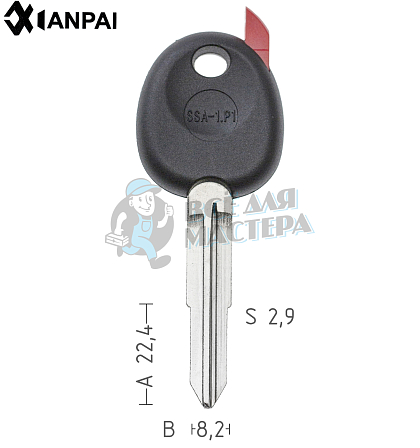 T00SSA2P TP00SSA-1.P1 а/пласт.с мест.п/чип SSANGYONG - Чертеж