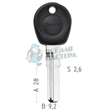 ПЛАСТ.ДЛИН УПОР 2 ПАЗ  КНР 27,8*9,2*2,7mm - Чертеж