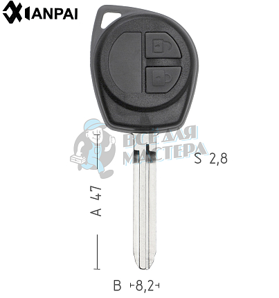 Корпус ключа SZ22 2 кнопки КНР   SUZUKI