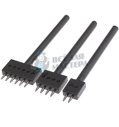 Пробойник строчный круглый (шаг 6мм) набор 3шт