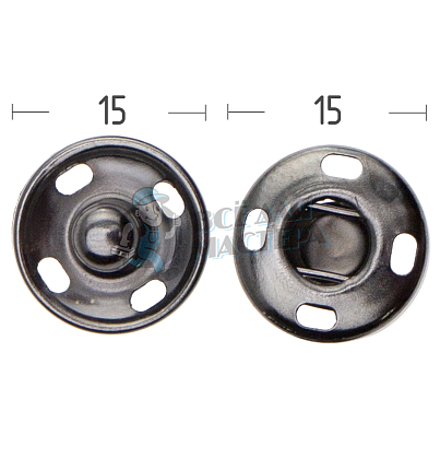 Кнопка пришивная 15мм латунь цв никель тем