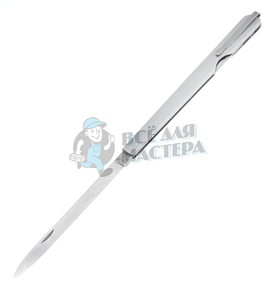 Нож технолога складной с клинком 11см, вилкой и клипсой, металлическая рукоятка, Португалия