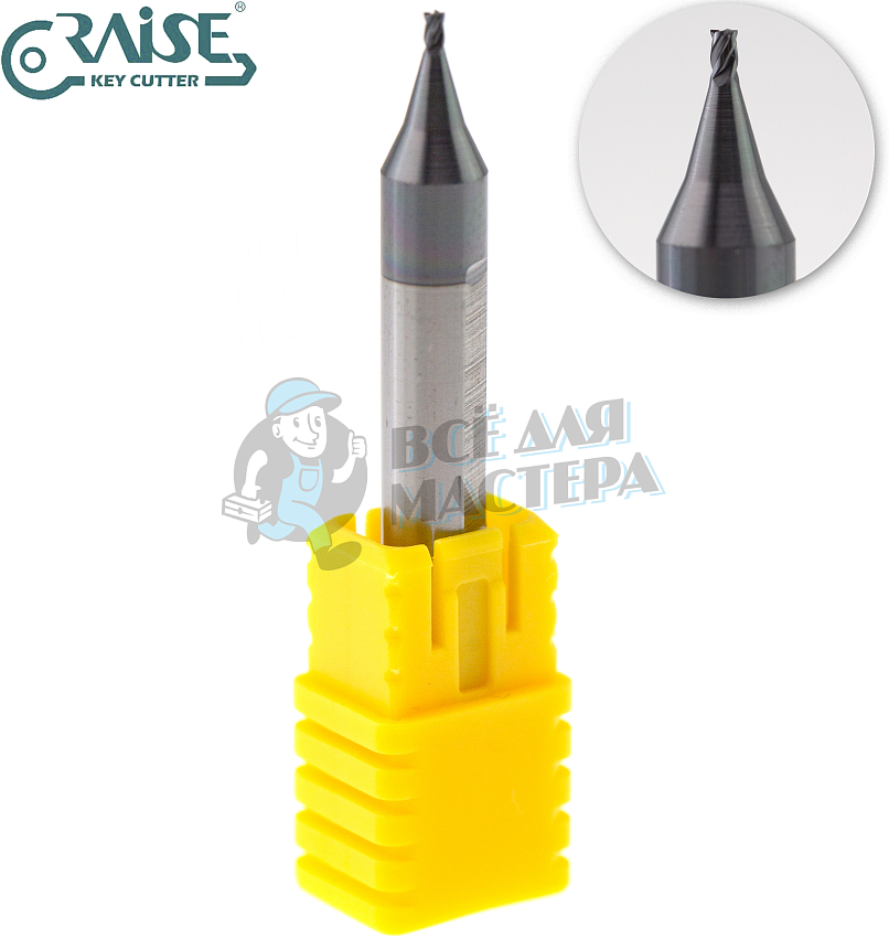 Вертик.фреза RAISE EW6012-4F ф1.2мм CARBIDE (ф1.2Х6Х40X4F)								