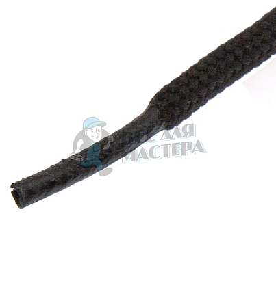 Шнурок черный, круглый стандартный 60 см (Art.405)