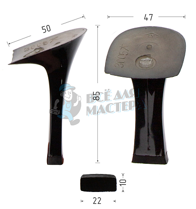 Каблуки ABS (3005) черн.лак. 8см