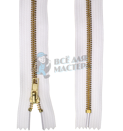 Молния металлическая джинсовая тип 5 18см н/р цв 101 зв латунь