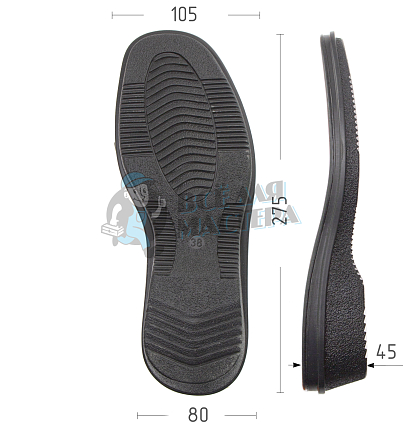 Подошва жен., Киров 80290 р. 38, цв. черный