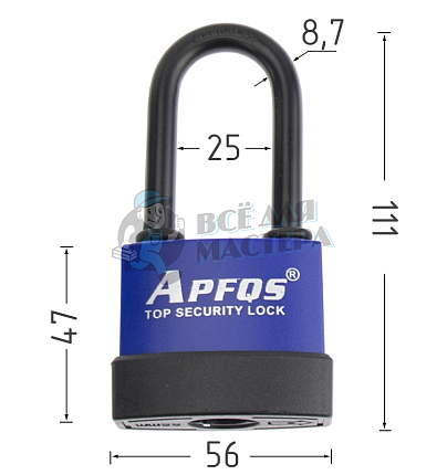 Навесной замок APFQS 55мм