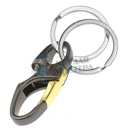 Карабин овальный с двумя кольцами для ключей и открывашкой