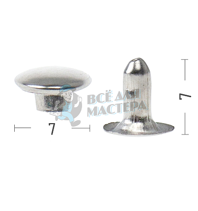 Хольнитены №33. 7х7мм, односторонний, сталь, цв. никель