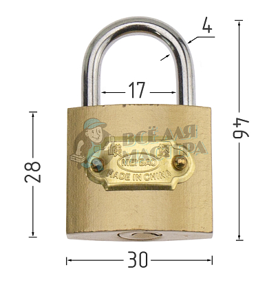 Навесной замок "TRI-GAN" 30мм