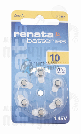 Батарейка RENATA ZA10 (6/60/300/3000)
