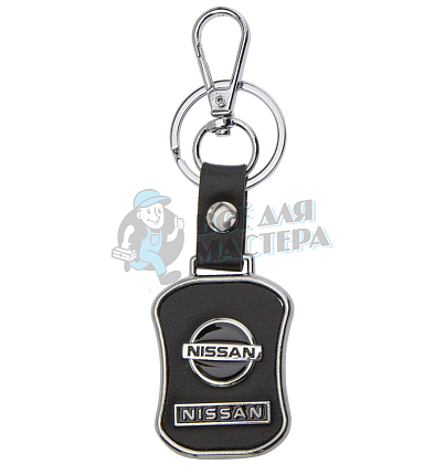 Авто карабин с кольцом для ключей NISSAN Экокожа Гладкий