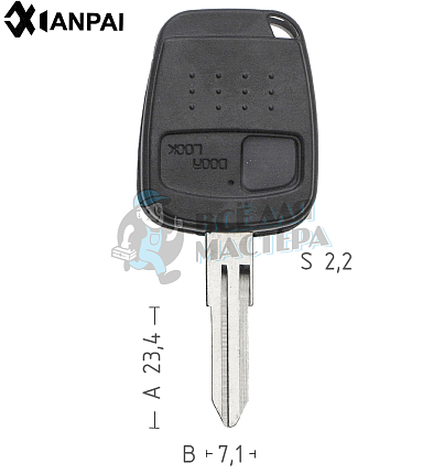 Корпус ключа DAT-10 NSN11 NS5 1 кнопка КНР  NISSAN