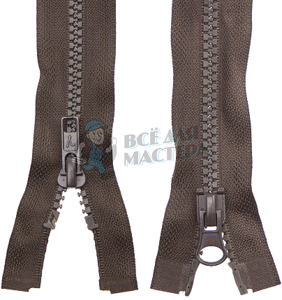 Молния Трактор "GAMMA" G3052 80 см Тип 5 разъёмная двухзамковая №295 т.коричневый