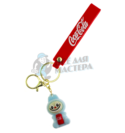 Брелок для ключей "LABUBU" с колой, + карабин, цв. голубой 