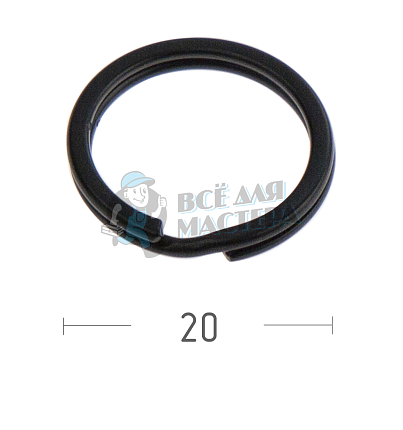 КОЛЬЦО ЧЕРНОЕ 20D ПЛОСКОЕ