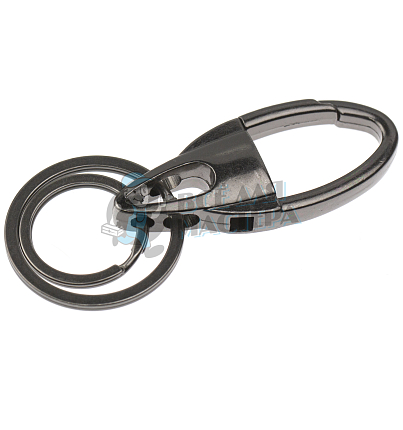 Карабин с двумя кольцами для ключей овальный