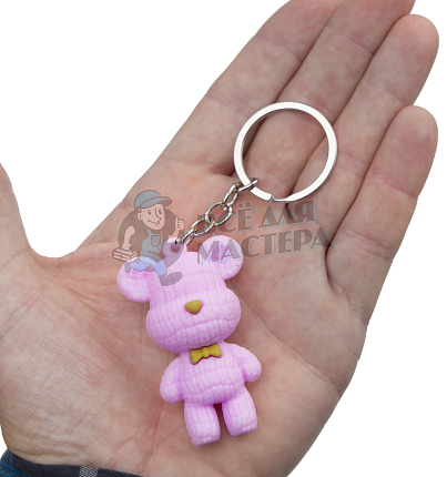 Брелок для ключей "Мишка с бабочкой" 