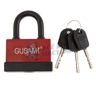 Навесной замок GUSAMI 68мм (красный)