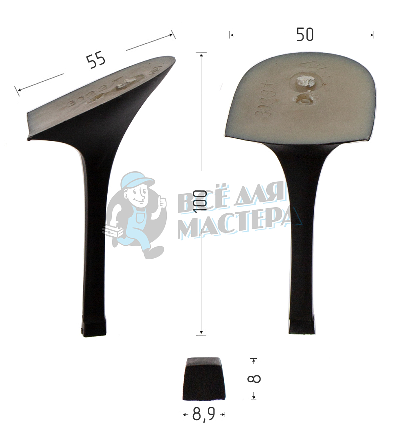 Каблуки ABS (3033) черн.мат. 9,5см