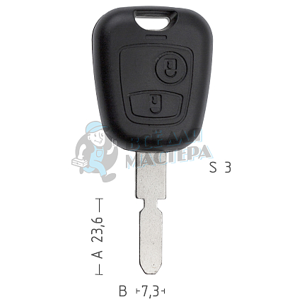 Корпус ключа NE51P2 NE78 NE81P 2 кнопки CITROEN //  КНР