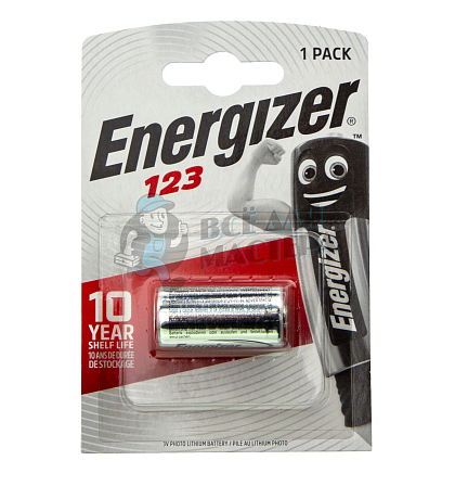 Батарейка Energizer CR123 BL1  Lithium 3V (1/6/60) - Чертеж