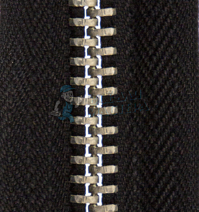 Молния металлическая тип 8 16см н/р, цв. черный 322, зв никель