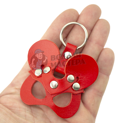 Брелок кожаный Мышка, цв.красный