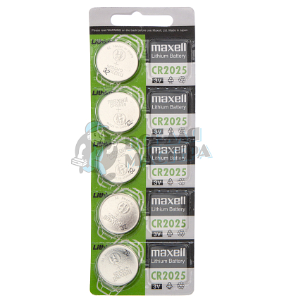 Батарейка MAXELL CR2025 BL5 GREEN (CN) 3V (5/100/500)