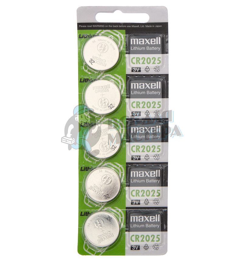 Батарейка MAXELL CR2025 BL5 GREEN (CN) 3V (5/100/500)
