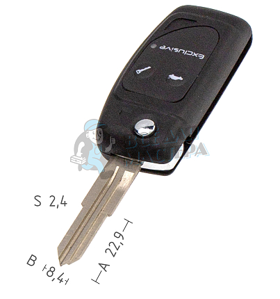 Корпус выкидного ключа OP-S HU46 HF43 2 кнопки CHEVROLET КНР