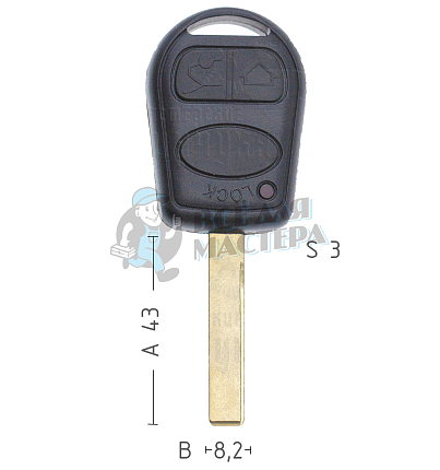 Корпус ключа NE-52 NE75 NE77 3 кнопки LAND ROVER КНР