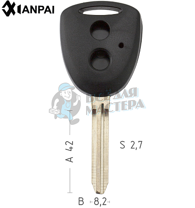 Корпус ключа TOYO-15.P TOY43 TY37R 2 кнопки КНР/  TOYOTA