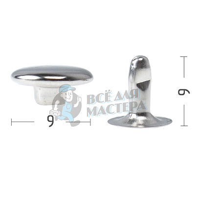 Хольнитены №33,5. 9х9мм, односторонний, сталь, цв. никель