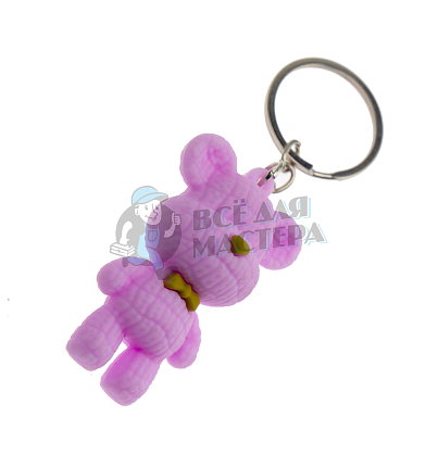 Брелок для ключей "Мишка с бабочкой" 