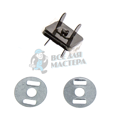 Кнопка магнитная на клямерах 14мм (CN-05) квадрат/ 1,8мм тем-гальваника