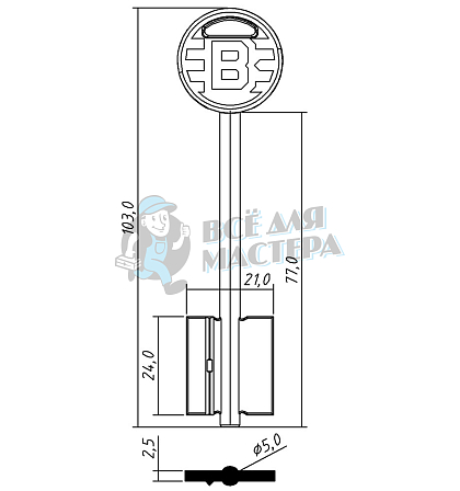 BRD25DP (красный, кругл.) - Чертеж