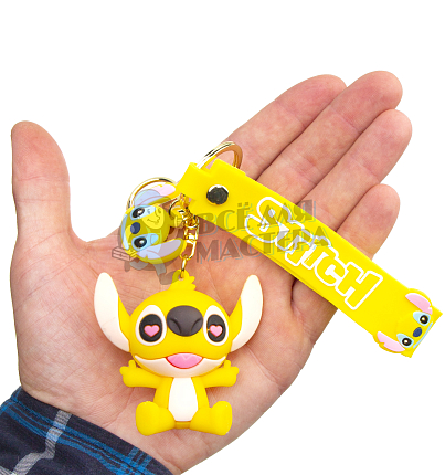 Брелок для ключей "Стич"+ карабин, цв.желтый