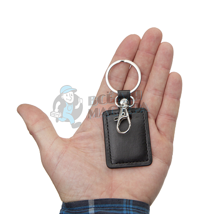 Брелок для ключей "Черный прямоугольник" с карабином